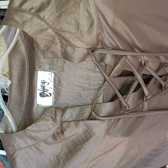 Nightcap Chocolate brown shine top - Picture 5 of 8